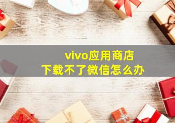 vivo应用商店下载不了微信怎么办