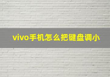 vivo手机怎么把键盘调小