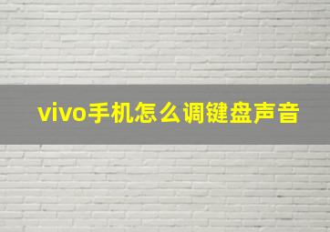 vivo手机怎么调键盘声音