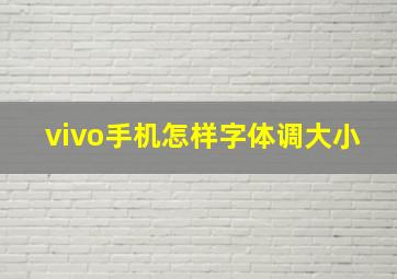 vivo手机怎样字体调大小