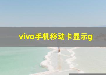 vivo手机移动卡显示g