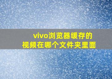 vivo浏览器缓存的视频在哪个文件夹里面