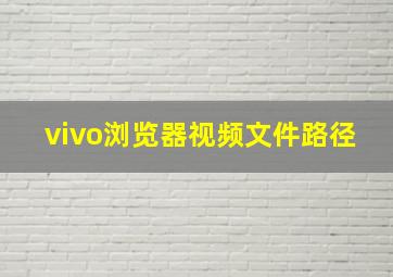 vivo浏览器视频文件路径