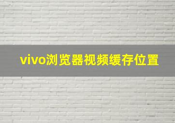 vivo浏览器视频缓存位置