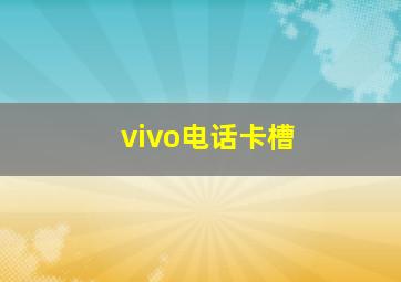 vivo电话卡槽