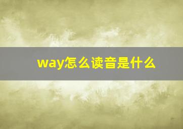 way怎么读音是什么