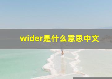 wider是什么意思中文