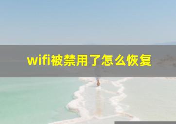 wifi被禁用了怎么恢复