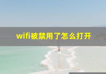 wifi被禁用了怎么打开