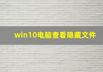 win10电脑查看隐藏文件