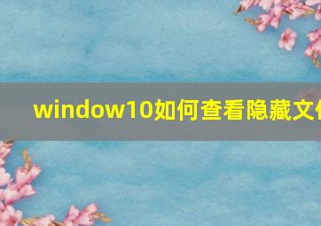 window10如何查看隐藏文件