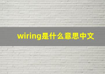 wiring是什么意思中文