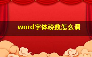 word字体磅数怎么调