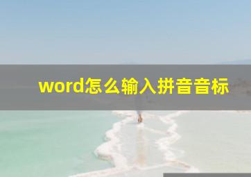 word怎么输入拼音音标