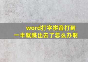 word打字拼音打到一半就跳出去了怎么办啊