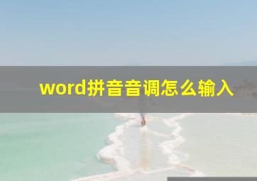 word拼音音调怎么输入