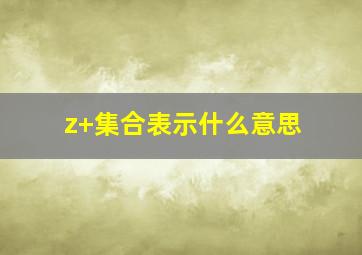 z+集合表示什么意思