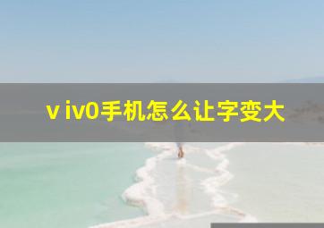 ⅴiv0手机怎么让字变大