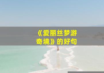 《爱丽丝梦游奇境》的好句