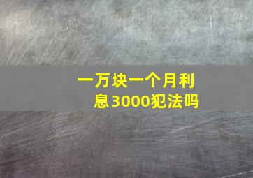 一万块一个月利息3000犯法吗