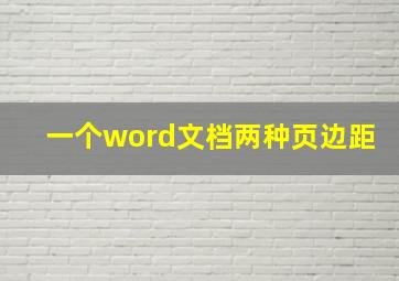 一个word文档两种页边距