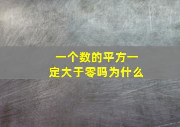 一个数的平方一定大于零吗为什么