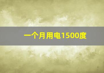 一个月用电1500度