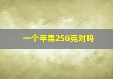 一个苹果250克对吗