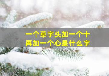 一个草字头加一个十再加一个心是什么字