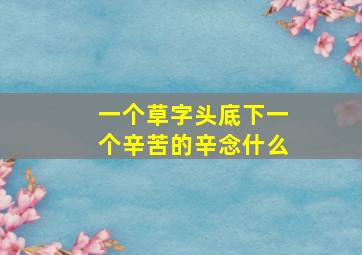 一个草字头底下一个辛苦的辛念什么