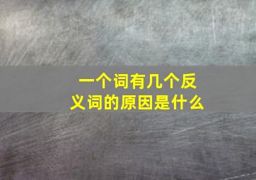 一个词有几个反义词的原因是什么