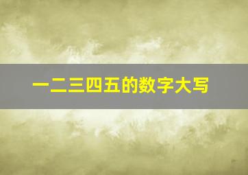 一二三四五的数字大写