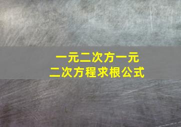 一元二次方一元二次方程求根公式