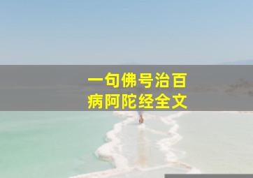 一句佛号治百病阿陀经全文