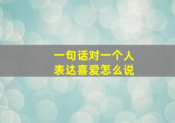 一句话对一个人表达喜爱怎么说