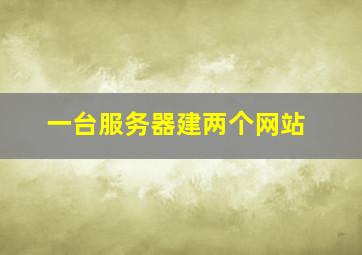 一台服务器建两个网站