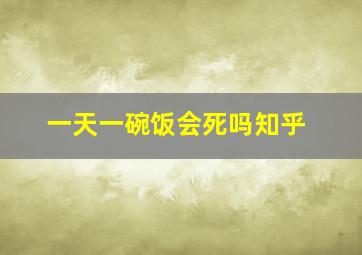 一天一碗饭会死吗知乎