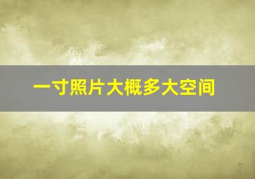 一寸照片大概多大空间