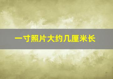 一寸照片大约几厘米长