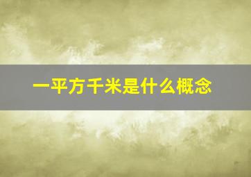 一平方千米是什么概念