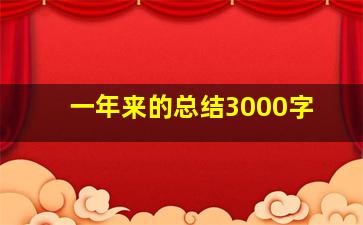 一年来的总结3000字