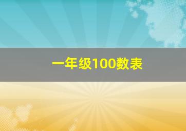 一年级100数表