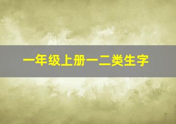 一年级上册一二类生字