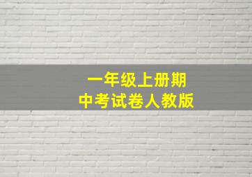 一年级上册期中考试卷人教版