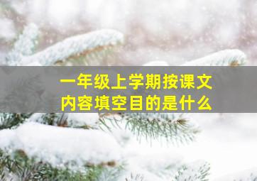 一年级上学期按课文内容填空目的是什么