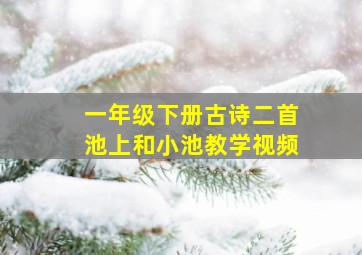 一年级下册古诗二首池上和小池教学视频