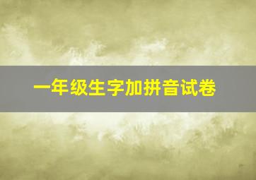 一年级生字加拼音试卷