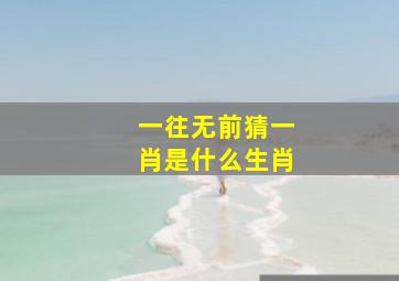 一往无前猜一肖是什么生肖