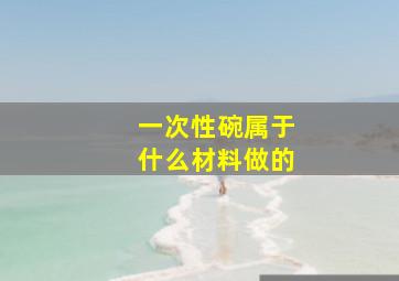 一次性碗属于什么材料做的