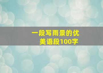 一段写雨景的优美语段100字